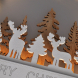 LED závěsná dekorace - les s jeleny, 14x LED, 2x AA