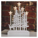 LED dekorace dřevěná – les s hvězdami, 35,5 cm, 2x AA, vnitřní, teplá bílá, časovač