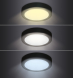 LED mini panel CCT, přisazený, 12W, 900lm, 3000K, 4000K, 6000K, kulatý, černá barva