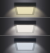 LED mini panel CCT, přisazený, 18W, 1530lm, 3000K, 4000K, 6000K, čtvercový, černá barva