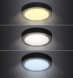LED mini panel CCT, přisazený, 24W, 1800lm, 3000K, 4000K, 6000K, kulatý, černá barva