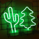 Neonová lampička - Kaktus, 3x AA baterie, IP20