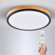 LED stropní osvětlení s dálkovým ovládáním, 40W, 3300lm, kulaté, dřevo, 45cm