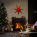  LED vánoční hvězda červená, závěsná, 60cm, 20x LED, 2x AA