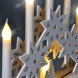  LED vánoční svícen s hvězdami, 30cm, 5x LED, 2x AA