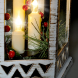  LED vánoční lucerna bílá, 33cm, 3x LED svíčka, 3x AAA
