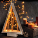  LED dřevěná vánoční dekorace, zasněžené zimní květiny, 37cm, 2x AA