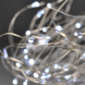  vánoční řetěz stříbrný, 30x mini LED, 3m, 3 x AA, studené světlo