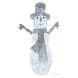LED vánoční sněhulák ratanový, 82 cm, vnitřní, studená bílá, časovač