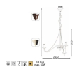 Závěsný lustr PALMYRA max. 3x60W/E14/230V/IP20