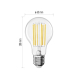 LED žárovka Filament A60 A CLASS / E27 / 7,2 W (100 W) / 1521 lm / neutrální bílá
