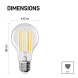 LED žárovka Filament A60 A CLASS / E27 / 7,2 W (100 W) / 1521 lm / neutrální bílá