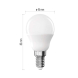 LED žárovka Classic Mini Globe / E14 / 6,5 W (60 W) / 806 lm / neutrální bílá