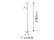 Stojací lampa Action 2xE27/230V/178cm, hnědá