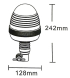 maják LED na tyč 12V-24V oranžový