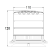 LED maják, 12-24V, 24xLED oranžový, magnet, smoke, ECE R65