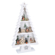 Solight LED dřevěný vánoční stromek s dekoracemi, 13x LED, bílá, 53cm, 2x AA