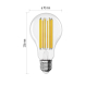 LED žárovka Filament A70 / E27 / 18 W (150 W) / 2452 lm / teplá bílá