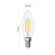 LED žárovka Filament svíčka / E14 / 5,9 W (60 W) / 806 lm / neutrální bílá