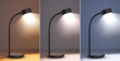 Solight LED stolní lampička, 4,5W, 300lm, 3CCT, černá, podstavec