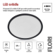 LED přisazené svítidlo FLORI kruhové, černé, 18W, neutrální bílá