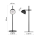 LED stolní lampa SOPHIE, nabíjecí, černá