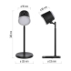 LED stolní lampa ABBIE nabíjecí, černá