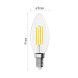 LED žárovka Filament svíčka A CLASS / E14 / 3,8 W (60 W) / 806 lm / neutrální bílá
