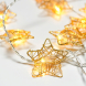 LED vánoční girlanda - hvězdičky zlaté, teplá bílá, 3x baterie AA, 160 cm, IP20