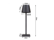 Stolní lampa, 3-úrovňová dotyková lampa, bezdrátová USB, černá