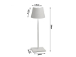 Stolní lampa, 3-úrovňová dotyková lampa, bezdrátová USB, bílá