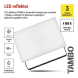 LED reflektor TAMBO, 30 W, 3000l m, IP65, černý