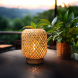 Ratanová LED lucerna s LED žárovkou, teplá bílá, 2x AAA, 19cm