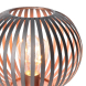 Kovová kulatá lucerna se žárovkou micro LED, teplá bílá, měděná, 3xAA, 19cm