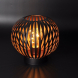 Kovová kulatá lucerna se žárovkou micro LED, teplá bílá, měděná, 3xAA, 19cm
