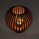 Kovová kulatá lucerna se žárovkou micro LED, teplá bílá, měděná, 3xAA, 19cm