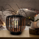 Kovová oválná lucerna se žárovkou micro LED, teplá bílá, měděná, 3xAA, 18cm
