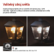LED zahradní nástěnné svítidlo, 19,8 x 15 x 27,8 cm, 1 x E27, 15 W