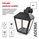 LED zahradní nástěnné svítidlo, 18 x 15 x 24,5 cm, 1 x E27, 15 W