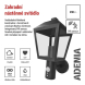 LED zahradní nástěnné svítidlo s čidlem soumraku, 19,8 x 15 x 29,8 cm, 1 x E27, 15 W