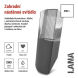 LED zahradní nástěnné svítidlo, 10,6 x 8,8 x 28,6 cm, 1 x E27, 25 W