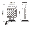 LED světlo hranaté, bílé, 16x3W, magnet, ECE R10