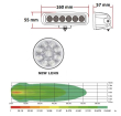 LED světlo obdélníkové, bílé/oranžové, 6x3W/6x1W, 160mm, ECE R10