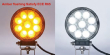 LED světlo kulaté, bílé/oranžové, 9x3W/9x1W, ø114mm, na hrot, ECE R10