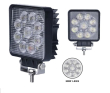 LED světlo hranaté, bílé/oranžové, 9x3W/9x1W, 117x117mm, ECE R10
