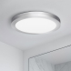 LED mini panel koupelnový 2v1, 3CCT, podhledový/přisazený, 24W, 2040lm, IP54, stříbrná, kulatý