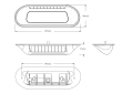 LED světlo nástěnné s výstražným světlem, žluté, 48W, ECE R65