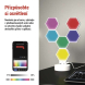 GoSmart LED stolní lampa Hexagon bílá, 6 dílů, RGB, stmívatelná, WiFi