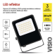 LED reflektor VISIO, 30 W, černý, neutrální bílá