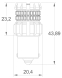 LED BA15s červená, 12V, 60LED/3014SMD, 360°